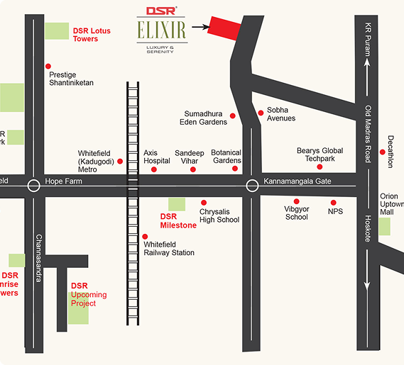 DSR Elixir Location Map - Bidare Agrahara Bengaluru